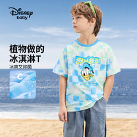 迪士尼男童凉感短袖T恤夏儿童抗菌卡通半袖圆领百搭上衣童装
