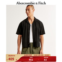 Abercrombie & Fitch 男装 24春夏时尚复古短款美式风衬衫KI125-4093 黑色 S (175/92A)
