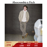 Abercrombie & Fitch 男装 24春新款美式时尚流行街头工装风外套飞行员夹克 355532-1 浅绿色 XL (180/116A)