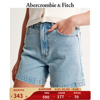 Abercrombie & Fitch 女装 24夏季时尚高腰水洗老爹短裤 KI149-4056 浅色 30 R (165/76A)标准版