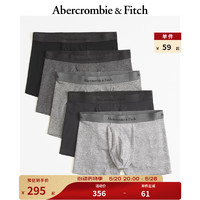 Abercrombie & Fitch 男装套装 5条装美式logo亲肤舒适弹力中腰四角内裤337544-1 灰色 L
