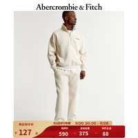 Abercrombie & Fitch 男装 24春新款美式经典Logo款运动裤抓绒束脚卫裤 332000-1 奶油色 XL (180/98A)