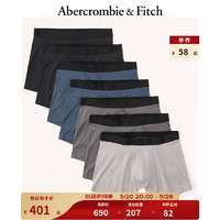 Abercrombie & Fitch 男装套装 7条装美式简约轻薄弹力柔软舒适四角内裤 329524-1 灰色、蓝色和黑色组合装 M