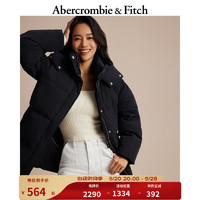 Abercrombie & Fitch 女装 中长款保暖外套抗风美式连帽服 341276-1 黑色 S (165/92A)