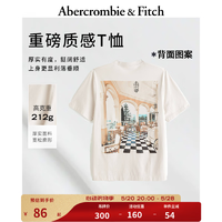 Abercrombie & Fitch 男装女装装 24春夏美式印花LogoT恤 357528-1 奶油色 M (180/100A)