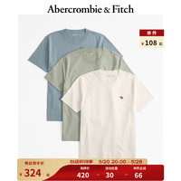 Abercrombie & Fitch 男装女装套装 24春夏3件装小麋鹿纯色短袖T恤 358480-1 多种颜色 M (180/100A)