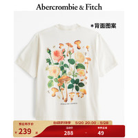 Abercrombie & Fitch 男装女装装 24夏季时尚美式风复古图案T恤 KI123-4049 米白色 S (175/92A)