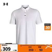 安德瑪 UNDERARMOUR）Tour Tips男子粘合門襟高爾夫運動Polo衫1381928 白色100 XL