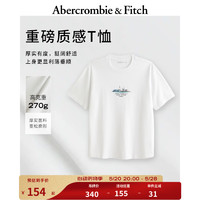 Abercrombie & Fitch 男装女装 情侣装通勤美式风复古圆领短袖T恤 334500-1 白色 M (180/100A)