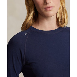 Polo Ralph Lauren 拉夫劳伦 女装 24年春修身版平纹针织长袖T恤RL25501 410-雅致深蓝色 L
