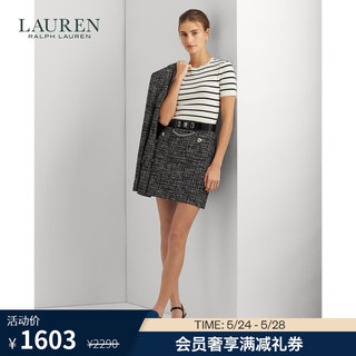 LAUREN RALPH LAUREN 拉夫劳伦 女装 24年春结子绒铅笔迷你半身裙RL61970 001-多色 4