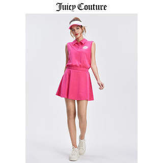 JUICY COUTURE【名苑气质】橘滋T恤女夏季美式休闲运动POLO衫翻领无袖上衣 西柚 S