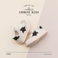 百億補貼：EBMINI 英貝米尼 男童板鞋春季新款兒童透氣小白鞋寶寶軟底學步鞋