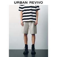 URBAN REVIVO UR2024夏季新款男装时尚休闲宽松纯色松紧腰短裤UMF640045