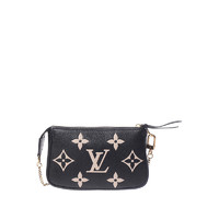 LOUIS VUITTON 路易威登 中古99新LV路易威登女包黑色麻将包时尚包正品迷你老花