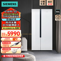 SIEMENS 西门子 530升对开门变频电冰箱家用双开门大容量纤薄机身 玻璃面板  NS20TI