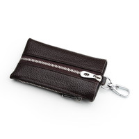 欧凡卡蒂钥匙包男士真皮大容量锁匙包女汽车钥匙套卡包收纳包钥匙扣钥匙袋 咖啡色