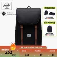 Herschel赫行 Retreat Pro旅行双肩包男女士户外环保大容量背包 黑色/马鞍棕