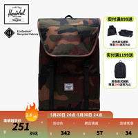 Herschel赫行 Retreat Pro旅行双肩包男女士户外环保大容量背包 丛林迷彩绿/黑色