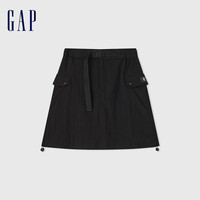 Gap 盖璞 女士工装口袋松紧腰A字户外风半身裙 465785 黑色 L