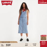 Levi's李维斯24夏季女士时尚百搭牛仔背带连衣裙 蓝色 S