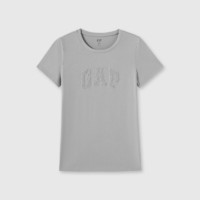 Gap 盖璞 女士字母印花logo短袖T恤 546498 灰色 XS