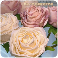 玫瑰花假花仿真花摆设餐桌桌面客厅卧室装饰摆件饰品永生干花花束