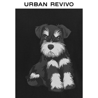 URBAN REVIVO 宠物系列 男士趣味休闲萌宠短袖T恤 UMV440078 正黑 XS