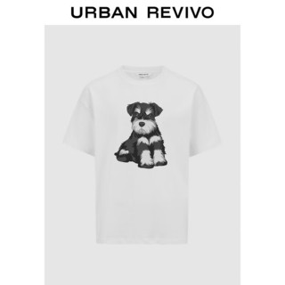 URBAN REVIVO 宠物系列 男士趣味休闲萌宠短袖T恤 UMV440078 本白 M