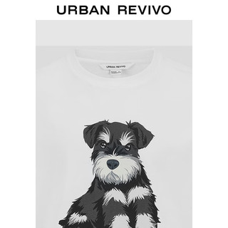 URBAN REVIVO 宠物系列 男士趣味休闲萌宠短袖T恤 UMV440078 本白 S