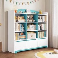 锦需 L306D 落地书柜 提夫尼绿+暖白 三层 100x24x113cm