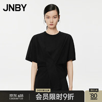 JNBY24夏T恤宽松圆领短袖5O6114460 001/本黑 S