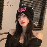 L＇ALPINA 阿爾皮納袋鼠 LALPINA冷帽大頭圍堆堆帽女ins高級感春夏薄款小眾寬松慵懶包頭帽