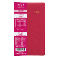 Nakabayashi 仲林 2024年周计划日程计划手帐本行程规划本便携迷你口袋笔记本子 薄红 PS-002-24P