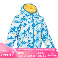 DECATHLON 迪卡儂 兒童滑雪服戶外防水保暖男童女童雙面穿棉服潮WEDZE1藍色北極熊-黃色3歲-4095956