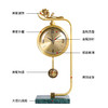 Hense 汉时 新中式黄铜座钟创意客厅桌面时钟轻奢装饰摆件家用石英钟表HD6020