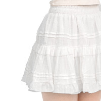 BM白色短裙子a字法式波点蓬蓬半身裙女夏季2024新款芭蕾风蛋糕裙