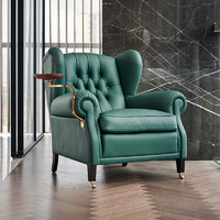 JNLEZI 经典1919雪茄椅意大利设计师款轻奢全真皮沙发椅意式极简单人沙发