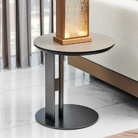 JNLEZI 意式极简边几高级感圆形设计师角几现代轻奢不锈钢沙发边桌