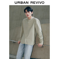 URBAN REVIVO UR2024春季新款男装时尚简约通勤立领长袖开襟衬衫UMU240006