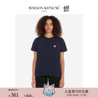 Maison Kitsune女款 春夏经典狐狸头刺绣圆领短袖T恤衫 P480【藏青色】 XS