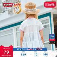 Levi's 李维斯 儿童装女童T恤夏季新款短袖纯棉雪纺中大童洋气