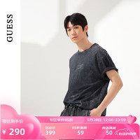 GUESS24年夏男纯棉烟灰色经典logo短袖T恤-M4PI85K2Q40 G8BK-烟灰色 M