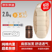 京東京造 卵型防寒睡袋 加大加厚露營 成人防潮舒適內里可伸手設計2.0kg