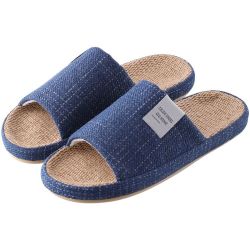 tzldn利达妮亚麻拖鞋男士夏季吸汗居家居室内不臭脚办公室四季棉麻布