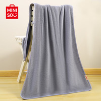 名创优品 菠萝格浴巾女条纹可裹家用吸水速干情侣男大人毛浴巾140*70cm灰色