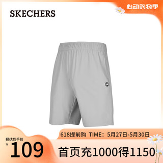 斯凯奇（Skechers）夏季男吸湿速干短裤运动休闲裤P224M109 合金色/002E M