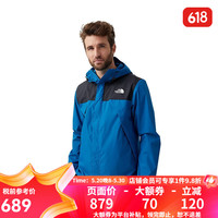 the North Face TNF北面美版男女款ANTORA防风透气连帽冲锋衣 NF0A7QEY-男款-NTP-黑色/班夫蓝 XXL