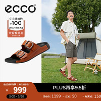 爱步（ECCO）拖鞋男 夏季沙滩勃肯鞋双扣一字拖鞋外穿运动拖鞋男鞋 科摩500934 棕色50093401053 45