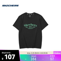 SKECHERS 斯凯奇 男子针织短袖T恤衫 L223M027-0018 L